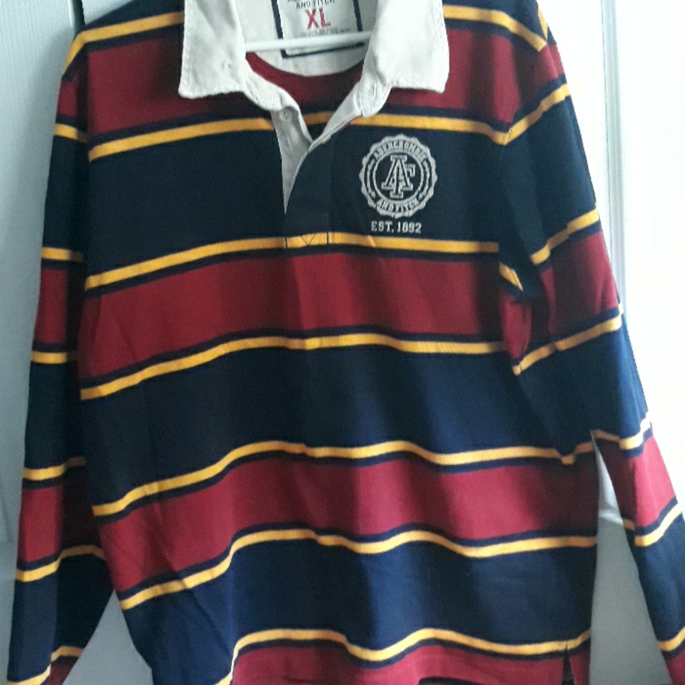 Abercrombie striped collared long sleeve